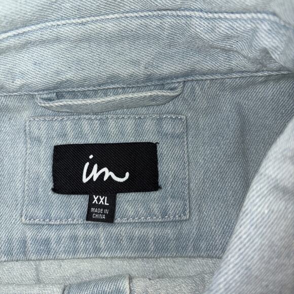 NWT Imperial Motion Men’s XXL Light Wash Denim Jean Button-Up Long Sleeve Shirt - Picture 4 of 8